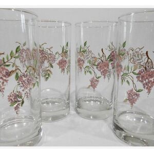 Correll Wisteria glasses 16‎ Oz tumblers 10 total Plus one juice glass Vintage